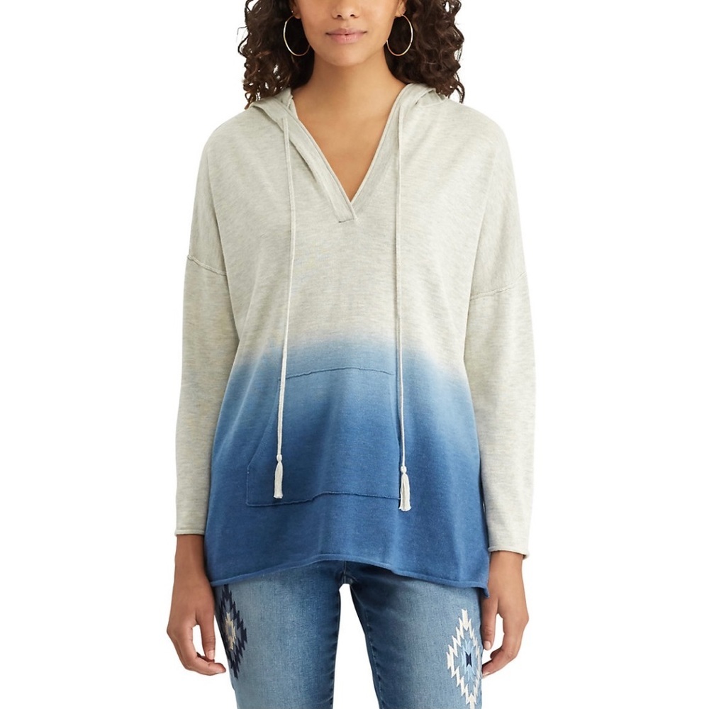 Chaps V-Neck Hoodie Sweater Size M